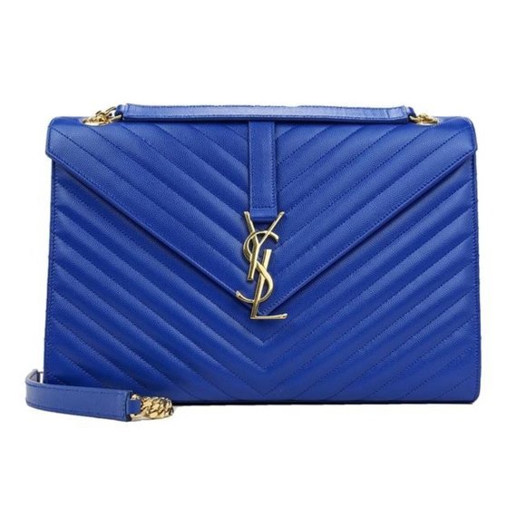 Saint Laurent Handbags - SOLD Saint Laurent Blue Cassandre Envelope Bag